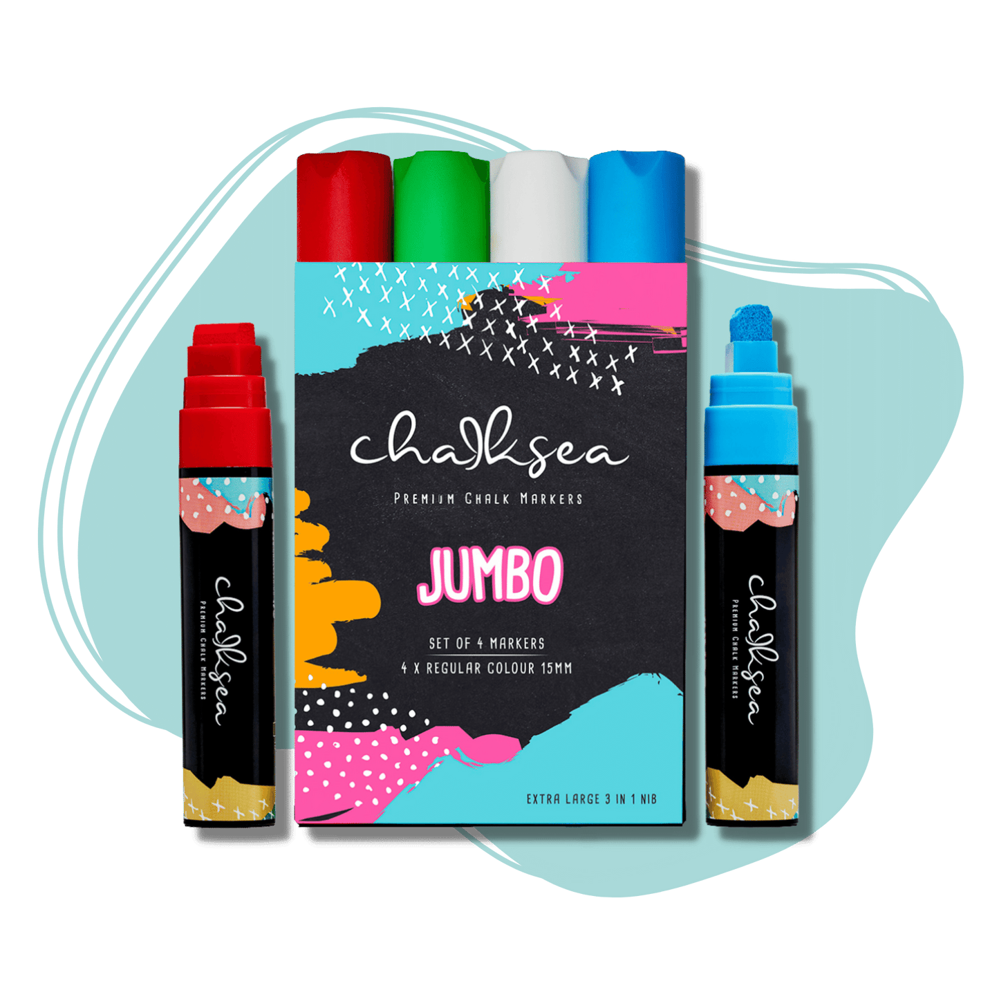 Chalksea 4 Jumbo chalk markers pack