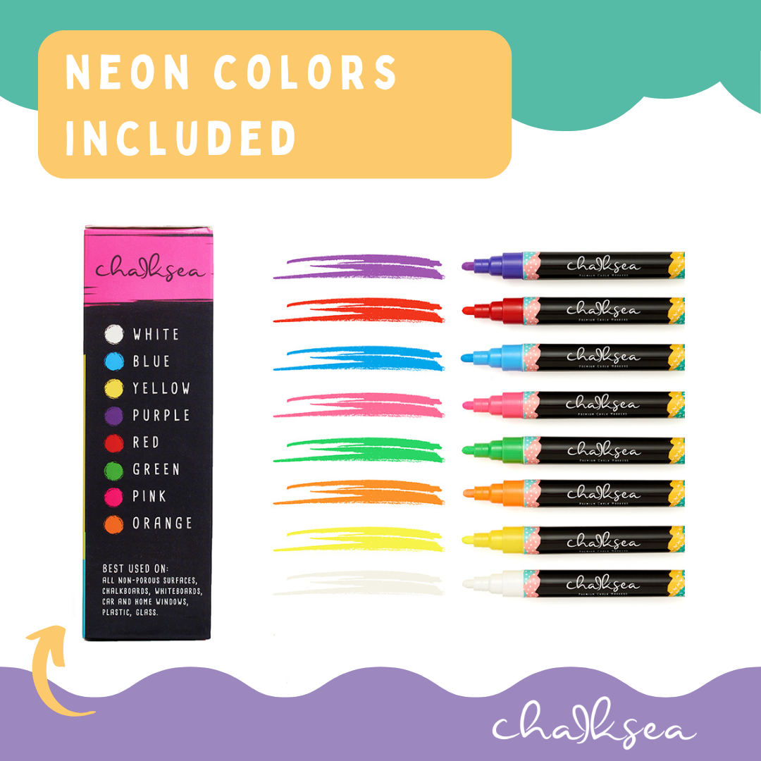 chalk pens pack of 8 colours included 