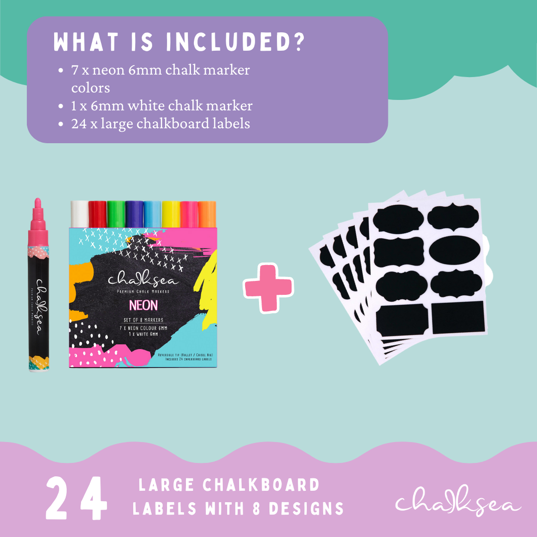 chalk pens pack and chalk labels