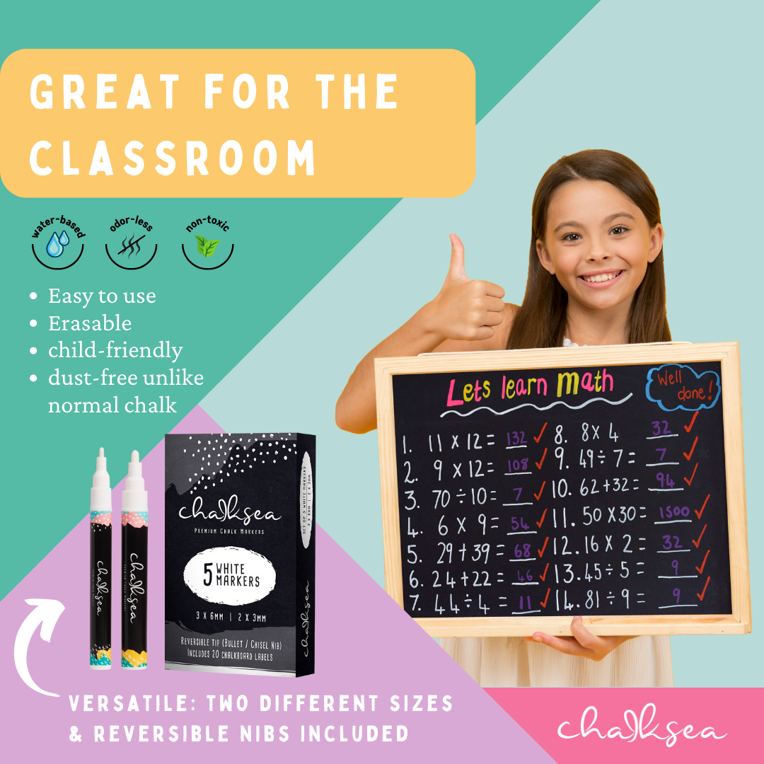 Chalksea white chalk pens features